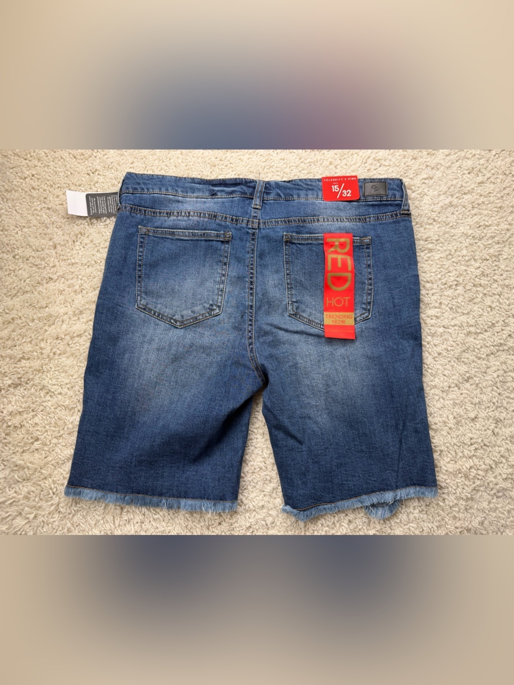Juniors 15 Celebrity Pink Denim Bermuda Shorts - Picture 2 of 7